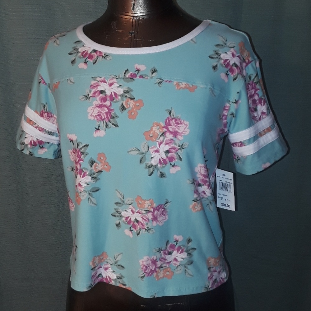 ** Ultra Flirt New York *Los Angeles Crop Top Aqua